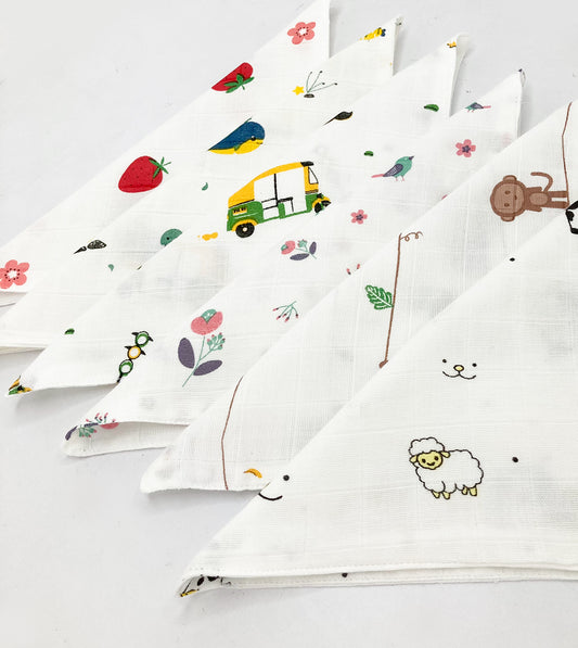 Muslin Newborn Baby Face Wipes -100% Cotton (Pack of 6) - zizuka