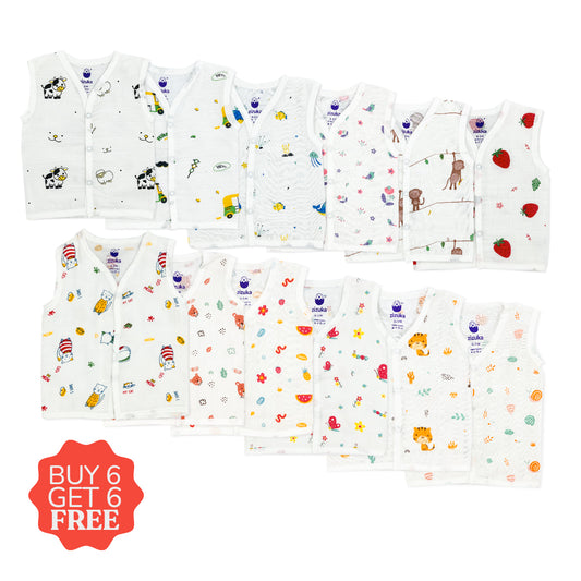 Buy 6 Get 6 Free - 100% Cotton Muslin Jabla -Special Offer - zizuka