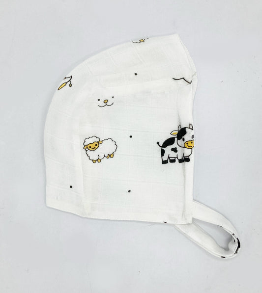 Newborn Muslin Baby Cap Mitten Socks Booties- Farmland