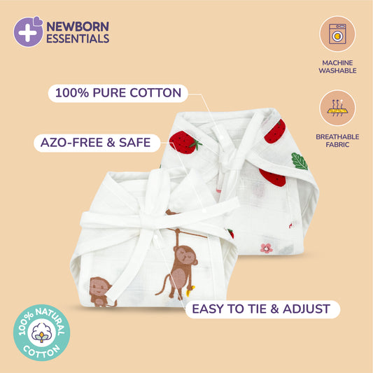Buy 6 Get 6 Free Muslin Nappy -100% Cotton, 4 Layered Extra Soft Langots
