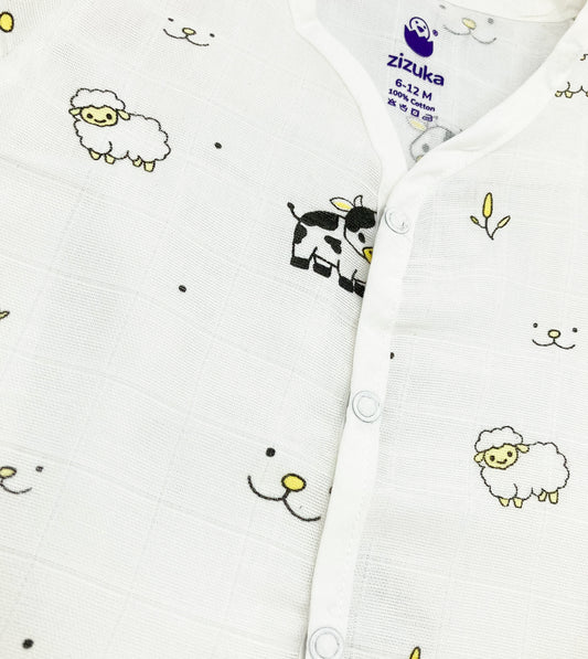 Full sleeve Jabla Pyjama Set 100%Cotton Muslin -Farmland - zizuka