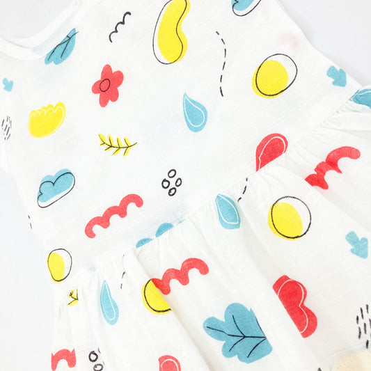Muslin Frock for Baby Girl - Sleeveless Organic Cotton -Season - zizuka