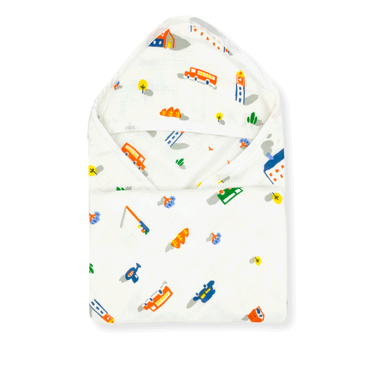 Muslin Hooded Towel for Baby-6 Layer 100% Cotton -House - zizuka