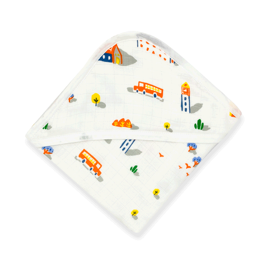 Muslin Hooded Towel for Baby-6 Layer 100% Cotton -House - zizuka