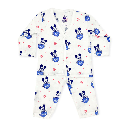 Baby Night Suit Jabla-Pants/Pyjama Set -100% Muslin Cotton Micky - zizuka