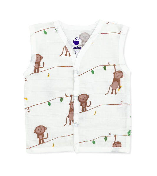 Sleeveless Baby Unisex Jabla -100% Muslin Cotton - Pack of 3 - zizuka