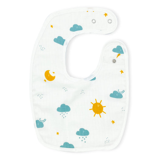 100% Organic Muslin Bib -Cloud - zizuka