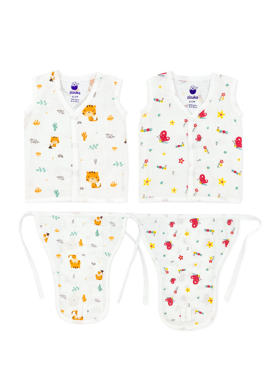 Muslin Jabla & Nappy -100% Cotton, soft Langot Jabla Set (Set of 2) - zizuka