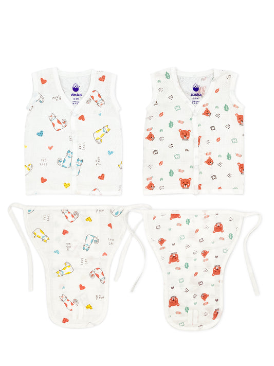 Muslin Jabla & Nappy -100% Cotton, soft Langot Jabla Set (Set of 2) - zizuka