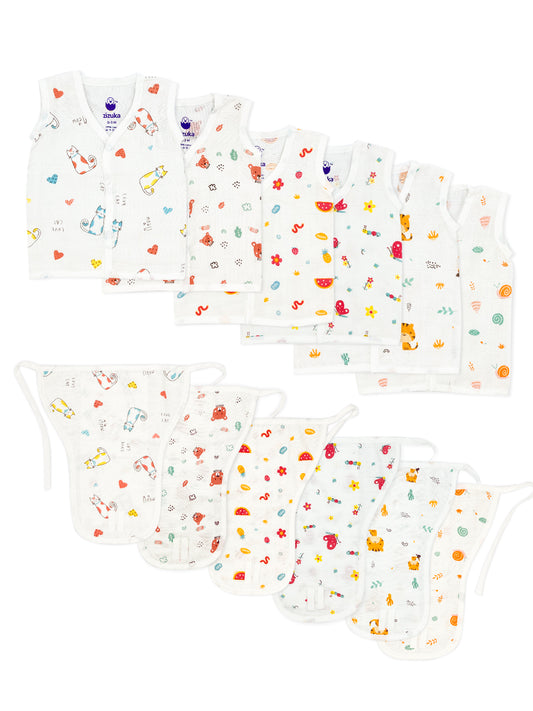 Muslin Jabla - Nappy -100% Cotton, Soft Langot Jabla Set -Pack of 6 - zizuka