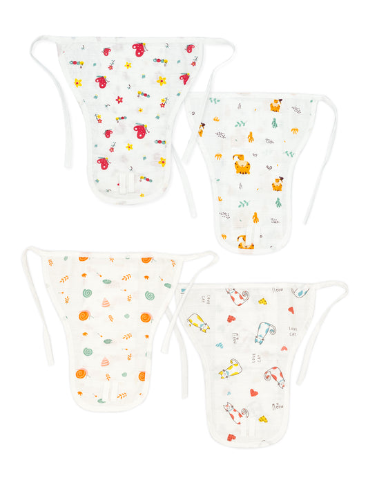 Newborn Baby Nappy -100% Muslin -Extra soft Langots -Pack of 4 - zizuka