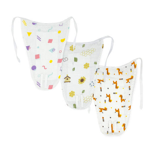 Muslin Nappy- 100% Cotton - 4 Layered Extra soft Langot (Pack of 3) - zizuka