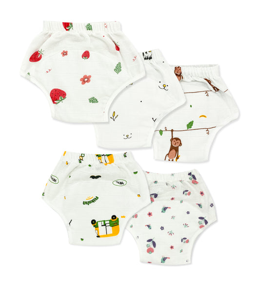 Muslin Reusable Padded Underwear/ Cloth Diaper - Pack of 5