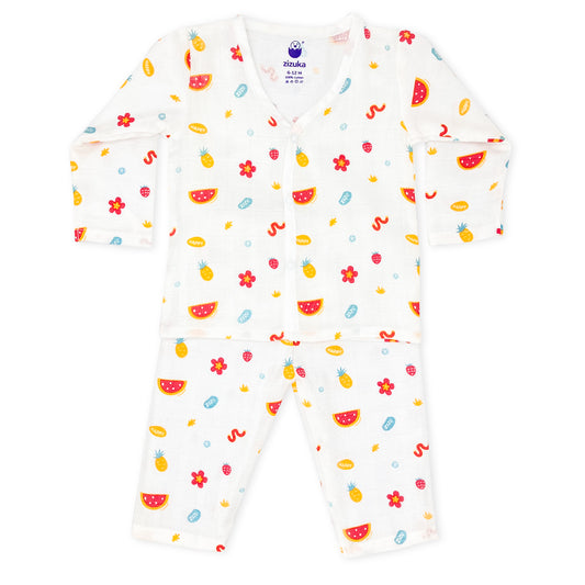Buy 2 Get 1 Free - Baby Night Suit / Muslin Jabla-Pyjama Set Combo - zizuka