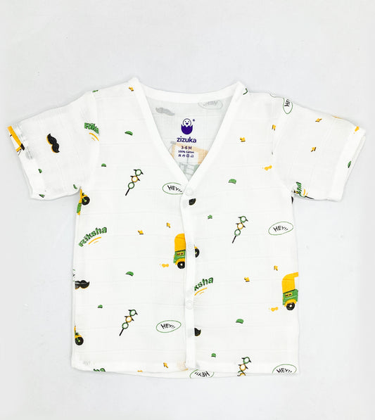 Muslin Jabla Co Ord Set, Jabla Shorts - 100% Cotton -Rikshaw - zizuka