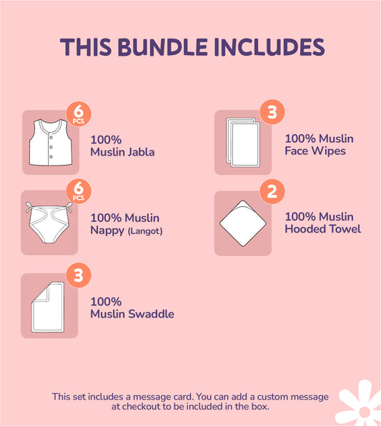 Hospital Kit /Gift for Newborn -100% Muslin Baby Essentials -20 Pcs Gift Box