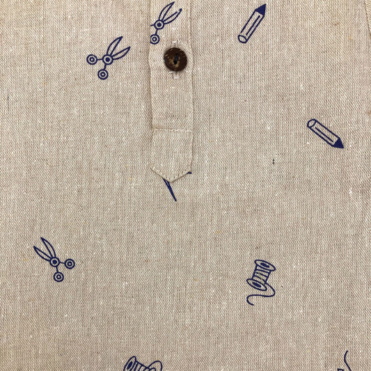 Cotton Half Sleeve Shirts for Baby Boy - Tan - zizuka