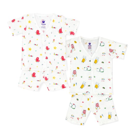 Jabla Co Ord Set / Jabla Shorts - Muslin Cotton -Combo (Pack of 2) - zizuka