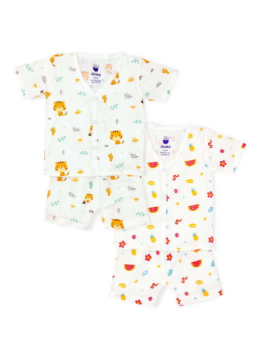 Jabla Co Ord Set / Jabla Shorts - Muslin Cotton -Combo (Pack of 2) - zizuka