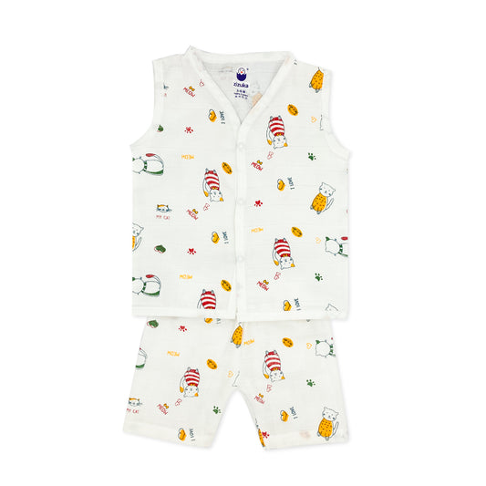 Freedom Combo- Muslin Cotton Sleeveless Shorts Set-Buy 2 Get 1 FREE - zizuka