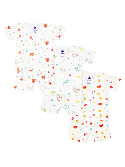 Jabla Co Ord Set / Jabla Shorts - Muslin Cotton -Combo (Pack of 3) - zizuka