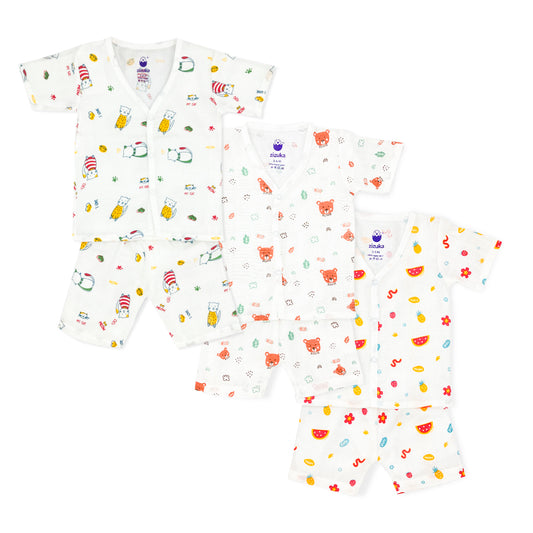 Jabla Co Ord Set / Jabla Shorts - Muslin Cotton -Combo (Pack of 3) - zizuka