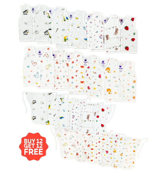 Buy 12 Jabla, Get 12 Nappy Free -100% Natural Muslin Cotton - zizuka