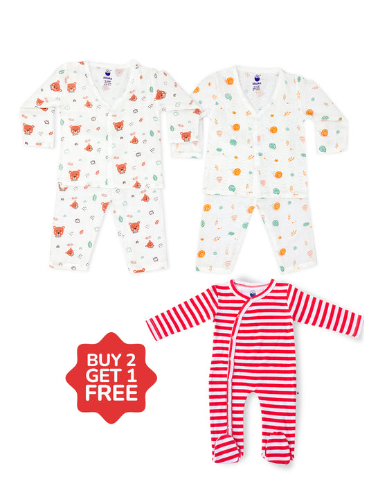 Freedom Combo- Muslin Pyjama Set- Buy 2 Get 1 FREE - zizuka
