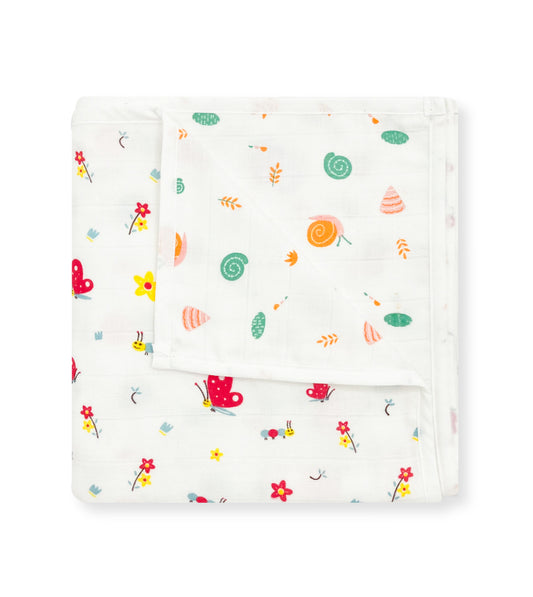 3-Layer Reversible Muslin Baby Blanket for Newborns - zizuka