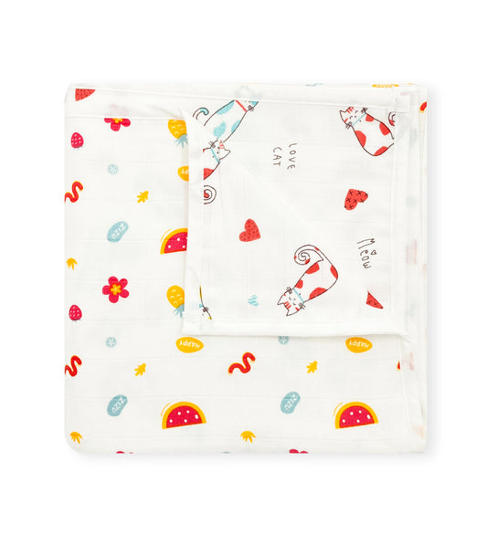 Newborn Muslin reversible baby blanket