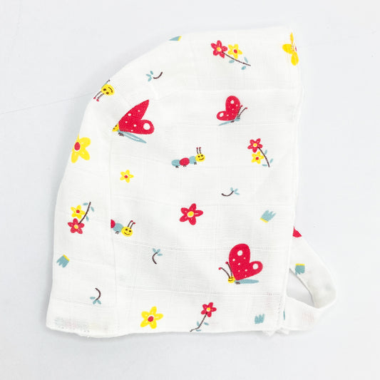 Double Layer Newborn Muslin Baby Cap Mitten Booties Set- Butterfly - zizuka