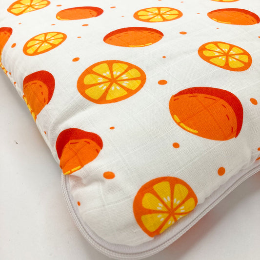 Organic Muslin Carry Nest for Baby -Traveling bed Soft Cotton - Orange - zizuka
