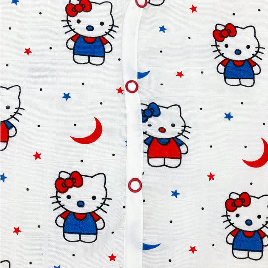 Baby Night Suit Jabla & Pants / Pyjama Set -100% Muslin Cotton Kitty - zizuka