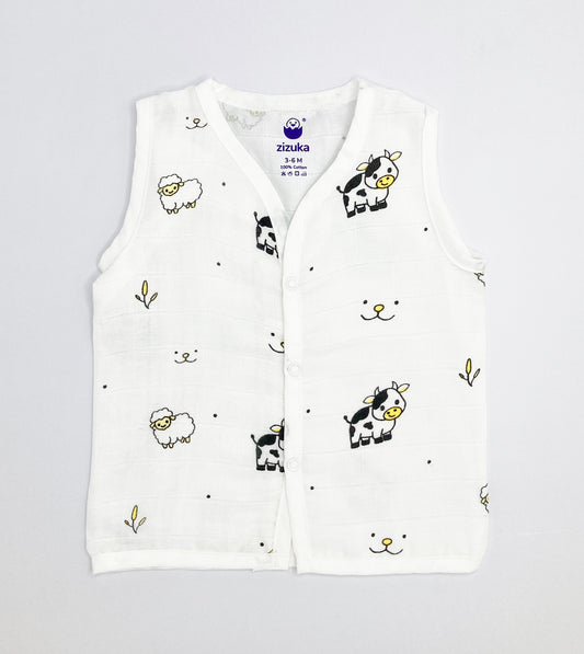 Sleeveless Jabla Co Ord Set / Jabla Shorts - 100% Muslin Cotton -Farmland