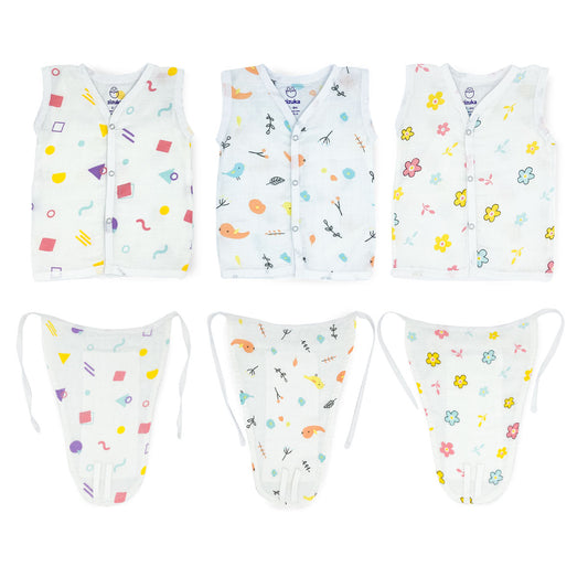 Muslin Jabla -Nappy Set, 100% Muslin Cotton -Extra soft Langot & Jablas (Pair of 3) - zizuka