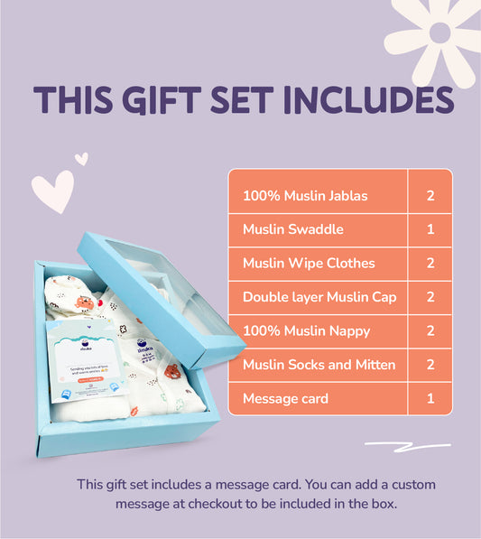 Newborn Baby Gift Set - Muslin Essential Hospital Kit 11 Pc Box - zizuka