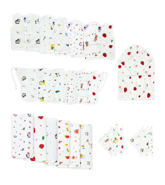 Hospital Kit /Newborn Gift -100% Muslin Baby Essentials -25 Pcs Bundle