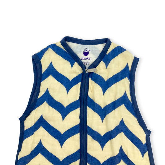 Organic Muslin Baby Sleeping Bag -Blue Waves - zizuka