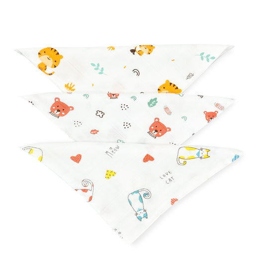 Muslin Baby Wipes / Newborn Napkin -100% Cotton Muslin (Pack of 3) - zizuka