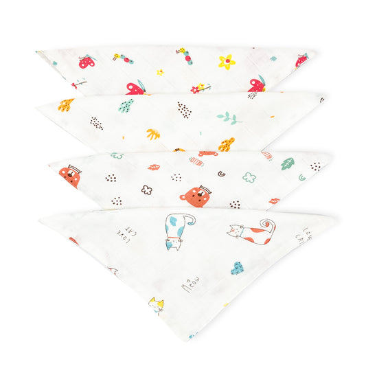 Muslin Baby Wipes / Newborn Napkin - 100% Cotton Muslin(Pack of 4) - zizuka