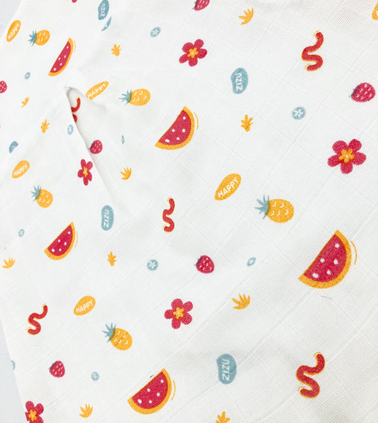 Muslin A Line Frock for Baby Girl -Sleeveless Dress -Happy Zizu - zizuka