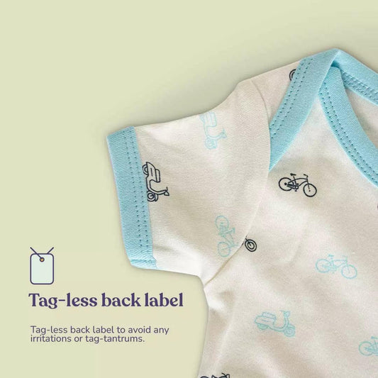 Short Sleeve - Romper Body Suit - Offwhite Cycle - zizuka