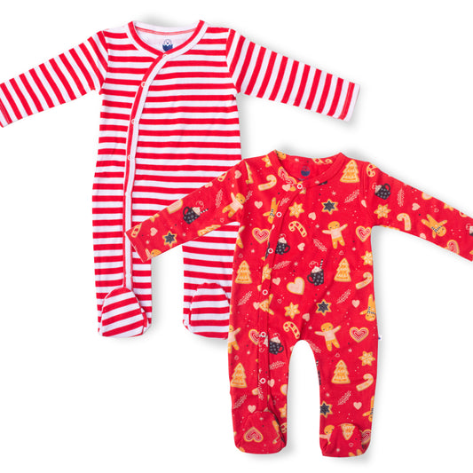 Sleepsuits/Rompers- Red Color Themed Combo - zizuka