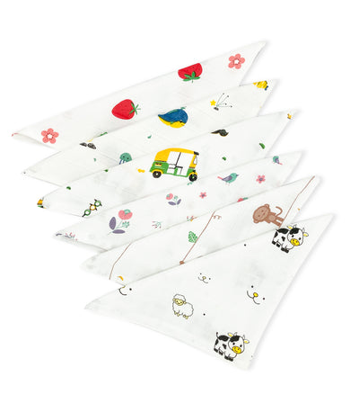Muslin Newborn Baby Face Wipes - 100% Cotton (Pack of 6)