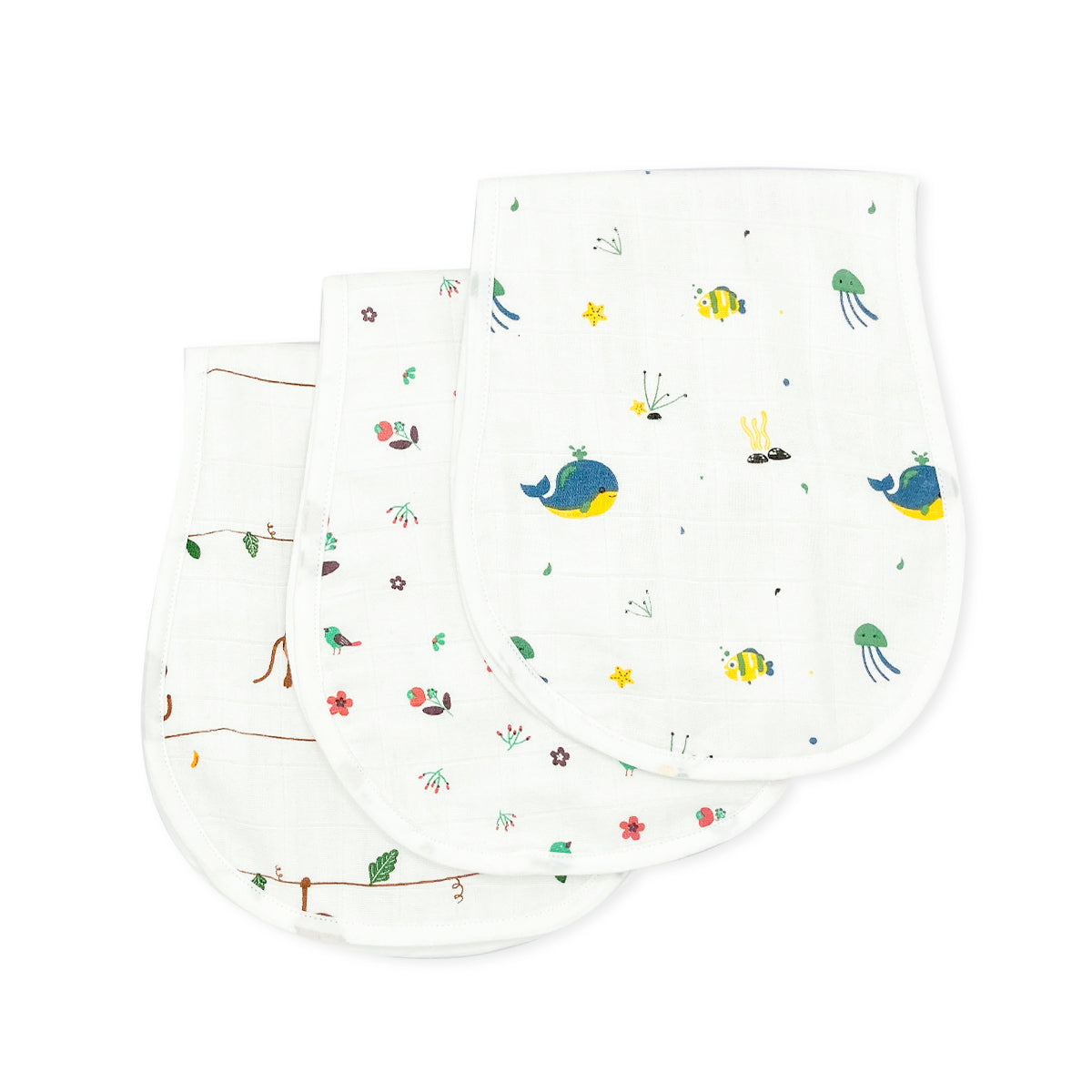 Muslin Burp Cloths for Newborn Baby - Pack of 3