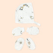 Newborn Muslin Baby Cap Mitten Socks Booties- Farmland