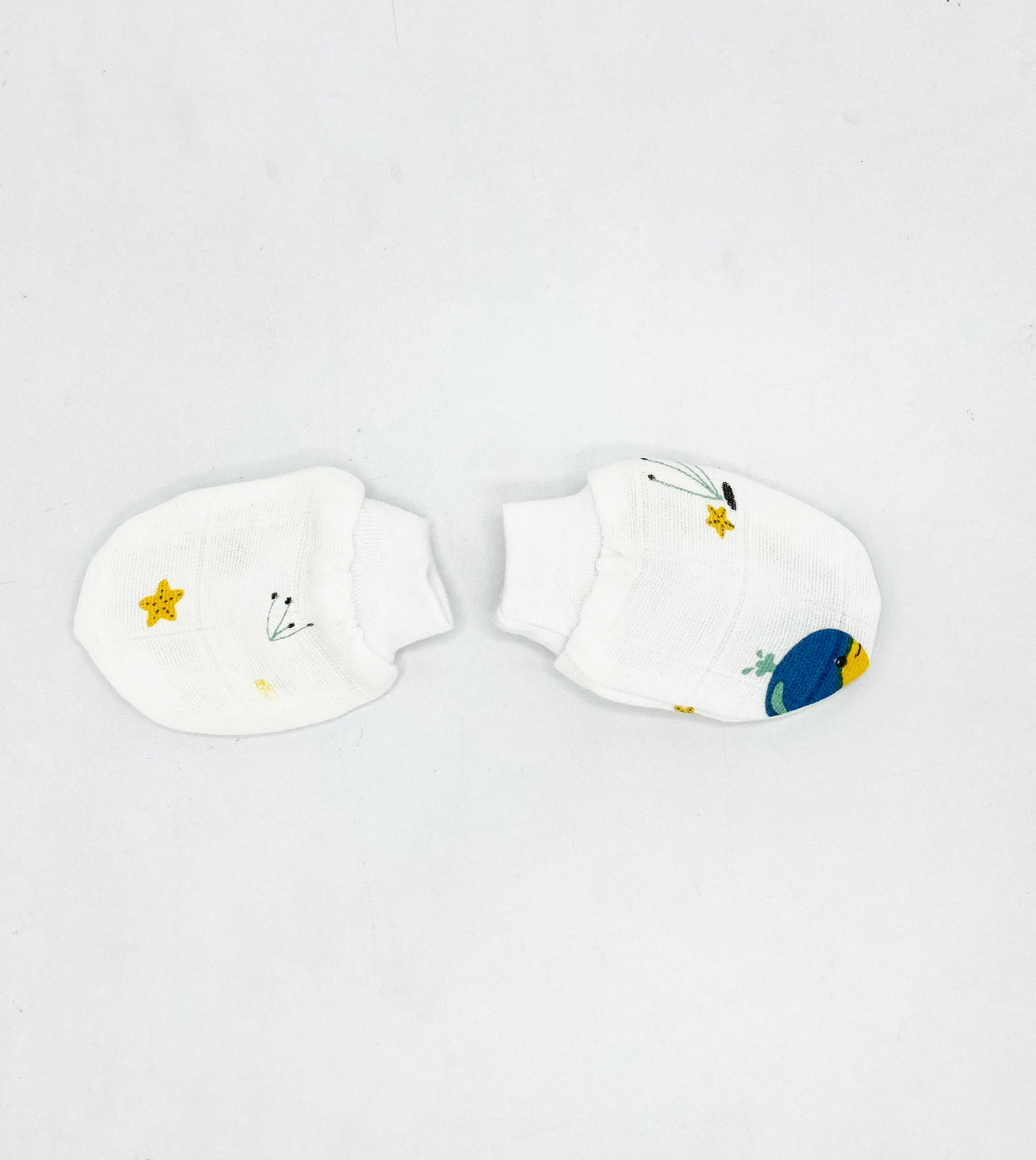 Newborn Muslin Baby Cap Mitten Socks Booties- Blue Whale