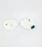 Newborn Muslin Baby Cap Mitten Socks Booties- Blue Whale