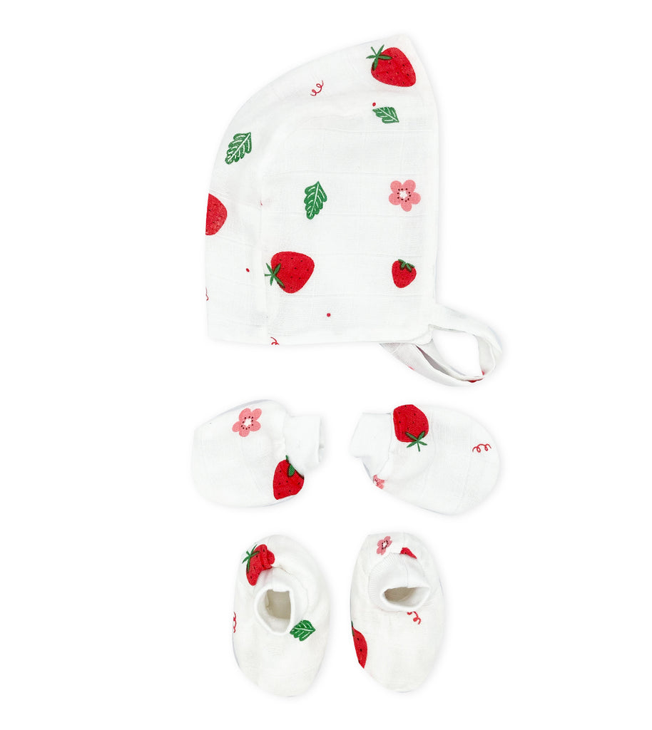 Muslin Caps for Newborn Baby - Cap, Mittens and Botties Set - Zizuka ...