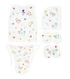 Newborn Muslin Jabla, Nappy, Cap, Mitten & Socks Set Combo